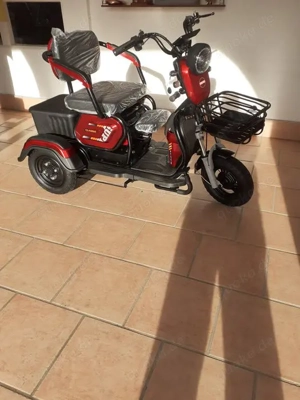 3 Rad Elektro Roller,  Starke Motor1000 W, und Batteri 60V, 2 Sitze +Kind, Reichweiter bis zu 90 Km  Bild 2