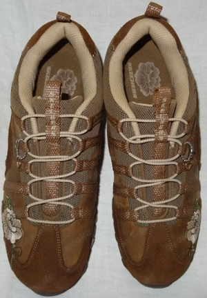 S Skechers Schuhe Sneaker Damen Gr 40 Braun Leder Textil Gummisohle neuwertig 2009  