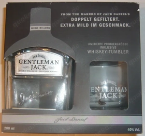 Jack Daniel s Gentleman Jack inkl. Whiskey-Tumbler leer OVP Set