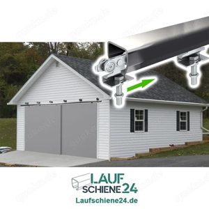 Schiebetorbeschläge inkl. Laufschiene und Rollwagen für Innen und Außenbereiche - NEU