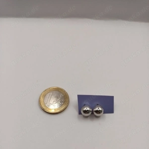 Modeschmuck Ohrringe Ohrstecker Silberfarbe große Perlen