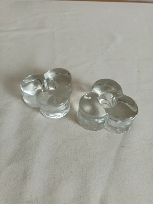 2 Stück Kerzen Kerzenständer Glas Tischkerzenständer ca. 3cm hoch
