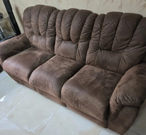 Sofaset mit Relaxfunktion   3-Sitzer + 2-Sitzer (x3)   Braun, Mikrofaser