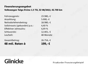Volkswagen Taigo 1.5 TSI R-Line Matrix NAVI Dig.Cockpit DSG Bild 2