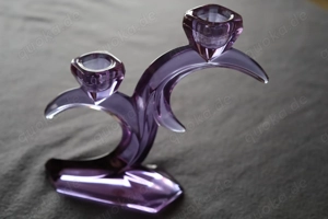 Seltener Alexandrit Neodym Glas Kerzenhalter mit Original Etikett