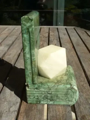 Massive ältere Buchstütze Bücher Regal Deko Alabaster aus Italien