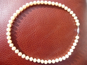 Perlenkette Perlencollier Collier Perlen Kette Verschluss 835 Silber