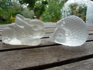 Igel + Hase Glasfigur Glas Figur Skulptur Goebel Deko