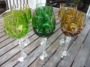 6 Hochwertige Kristall Überfang Weingläser Glas Nachtmann 