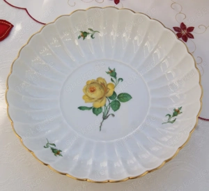 Porzellanteller Schale Meissen gelbe Rose 22cm