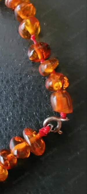Bernsteinkette echter Bernstein Schmuck teilw. mit Inklusionen Einschlüssen Bild 2