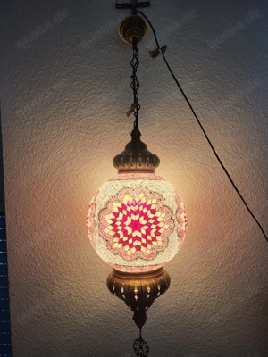 Orientalische Türkische Mosaik-Deckenhängelampe   120 cm   30 cm Glas