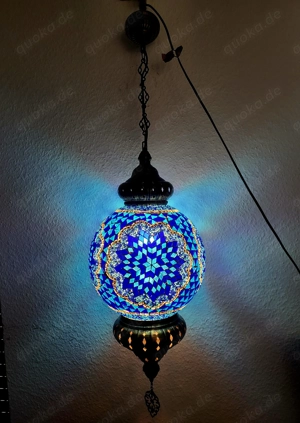 Orientalische Türkische Mosaik-Deckenhängelampe   120 cm   30 cm Glas