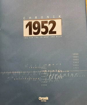Buch Jahrgang 1952  Chronik nie benutzt gelesen 