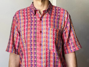 Neues Missoni Herren-Hemd, 100% Baumwolle, kurzärmelig, Größe 50