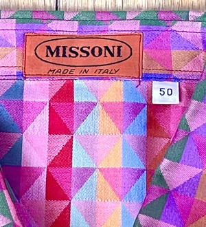 Neues Missoni Herren-Hemd, 100% Baumwolle, kurzärmelig, Größe 50 Bild 2