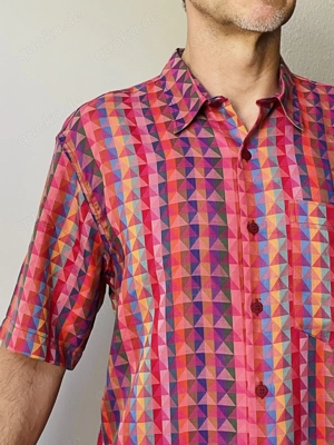 Neues Missoni Herren-Hemd, 100% Baumwolle, kurzärmelig, Größe 50 Bild 6