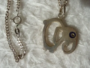 Panzerkette Kette Halskette massiv 925 Silber gestempelt AB + Anhänger Ottifant