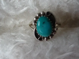 Massiver 925 Silber Türkis Navajo Indianer Schmuck Ring Ringgröße 50