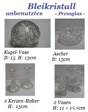 6 + 1 neuwertiges, unbenutztes Bleikristall