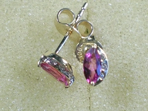 NEU: Ohrstecker 375 Gold mit Turmalin + Diamanten