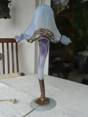 65 cm Tischlampe Tischleuchte Tisch Lampe marmoriertes handgefertigtes Glas