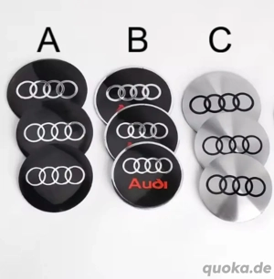 AUDI Nabendeckel Aufkleber 56 60 65 mm