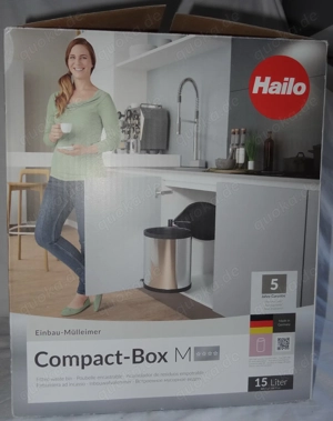 DN Hailo Compact-Box M Einbau Mülleimer Stahlblech weis 15L unbenutzt in Originalverpackung 
