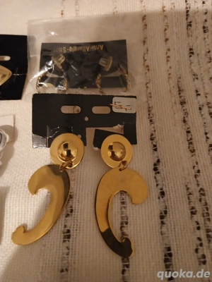 modeschmuck 7 Ohrringe Gold Silber neu  Bild 3