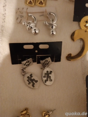 modeschmuck 7 Ohrringe Gold Silber neu  Bild 4