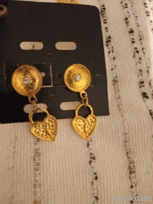 modeschmuck 7 Ohrringe Gold Silber neu  Bild 5