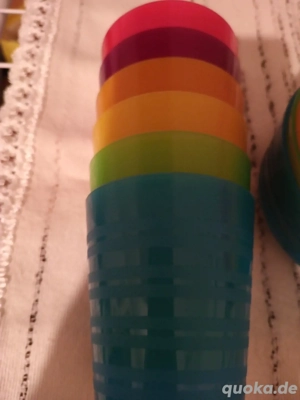 6 blastik Becher und Schüsseln neu  Bild 2