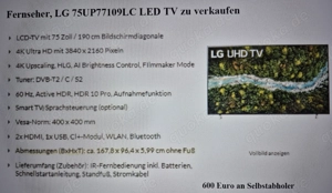 Fernseher, LG 75UP77109LC LED TV  mit Wandhalterung zu verkaufen