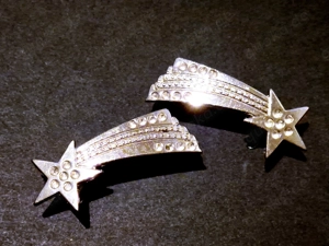 Stern mit Schweif Spange Fibel Brosche Metall Weihnacht
