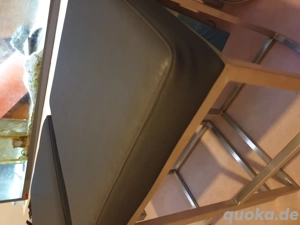 barhocker Edelstahl neue Leder extra breit Sitzfläche 