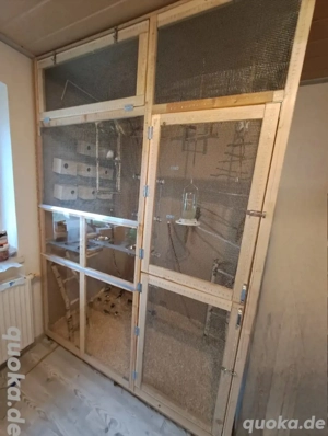 Super schöne XXL Vogelvoliere mit Zubehör (erst kürzlich gebaut)