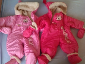 2 Schneeanzüge mit Wolle in Gr. 74, ideal für Zwillinge