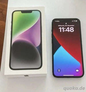 Apple iPhone 14 Schwarz Smart telephon mit verpakung und original Zubehör set 