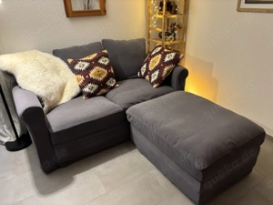 Sofa, 2-Sitzer mit großem Hocker, Ikea Grönlid