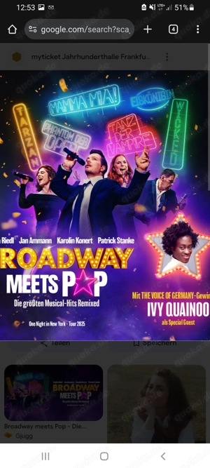 2 x top tickets broadway meets pop nürnberg 11.12.25 20uhr 