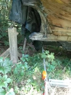 Altes Segelholzboot inklusive Anhänger abzugeben Bild 6