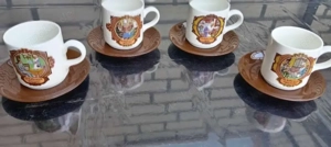 4Villeroy&Boch Douwe Egberts Tassen mit Unterteller 1970er Jahre