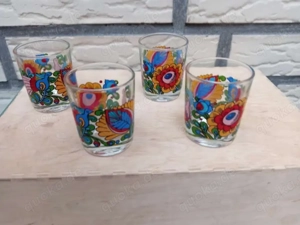 4 Vintage Bunte Reims Schnapsgläser 60 70er Jahre