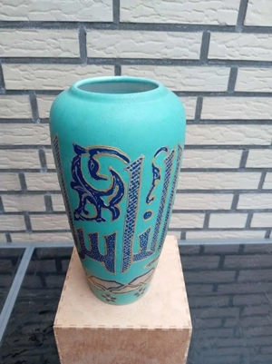 Vintage Blumenvase W-Germany türkis  gold  blau Model 75025