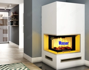 Kaminbausatz IMPERIAL EXTRA s Volcano WLTh 12KW WASSER Kamin L-Kamin L-Form Ofen Hajduk LDF-Kamine