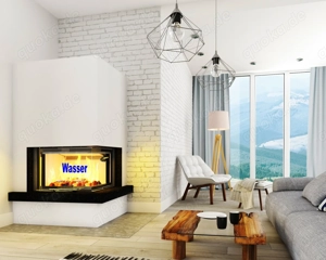 Kaminbausatz  IMPERIAL EXTRA b Volc. WPTh 12KW Ofen Wasserkamin L-Form L-Kamin Neu LDF-Kamine