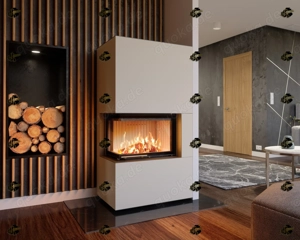 Kaminbausatz  BRILLIANT CORNER Smart 2LXTh 7KW Keramik Ofen L-Kamin Neu Hajduk LDF-Kamine