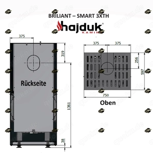 Kamin Bausatz BRILLIANT Anthrazit + Smart 3XTh 7KW Panorama U Kamin 3seitig Neu Hajduk LDF-Kamine Bild 8