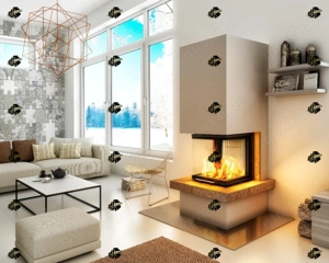 Kaminbausatz  ROYAL Smart 3PLTh-S 7,5KW Panorama Ofen U Kamin U-Form Bausatz Neu Hajduk LDF-Kamine