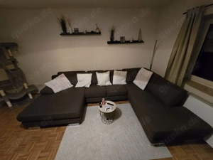 Musterring Wohnlandschaft Sofa U-Form + Hocker Stauraum